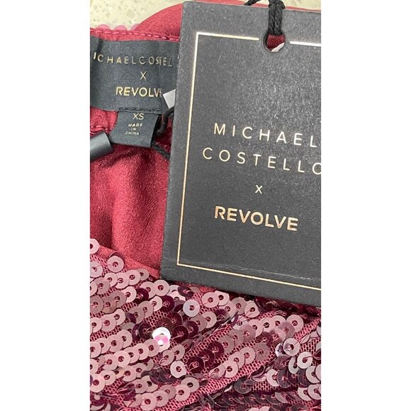 Michael Costello X Revolve Soraya Halter Sequin Burgundy Gown XS NWT - Picture 8 of 9